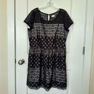 Madison Jules lace dress with polka dot lining